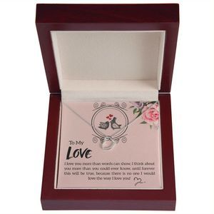 To My Love I Love You More Delicate Heart Necklace